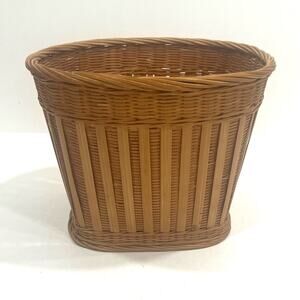 Vintage Basket Storage decor cute woven wicker Bin
